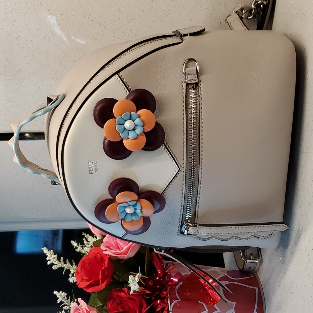 FENDI floral soft leather backpack (sz M)